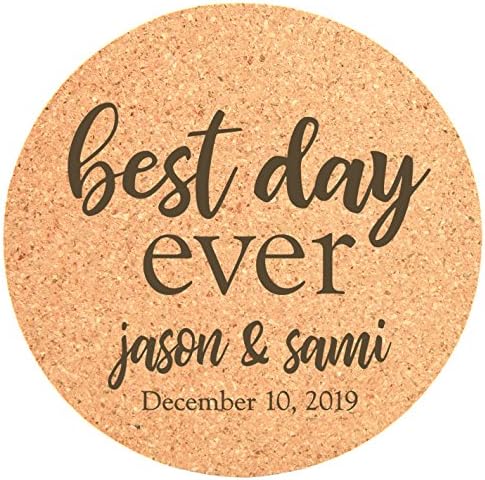 Personalized Wedding Cork Coasters For Guests Set Of 25