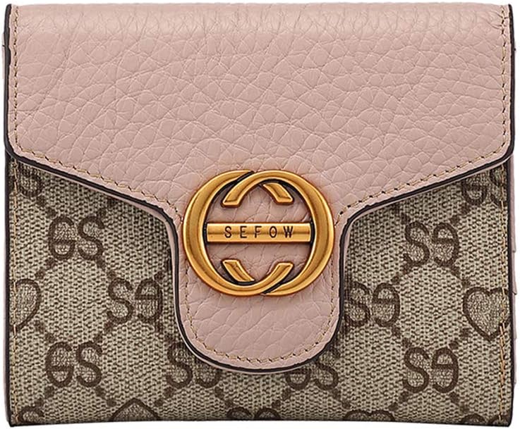 HUABAOGE Wallet Female Short Paragraph Leather Multi-Function Wild Buckle Folding Small Wallet Purse New
