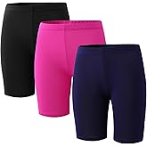 Deuerr 6-Pack Girls' Compression Spandex Shorts for 4-12Years | Athletic Wear for Gym, Dance, Yoga, Volleyball & Bike Riding