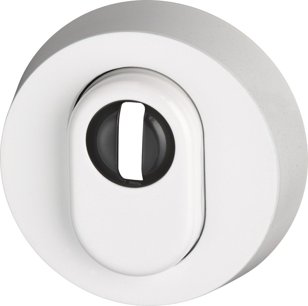 ABUS RHZS415 W SB 05703 White Lock Rosette with Cylinder Protection for Wooden Door