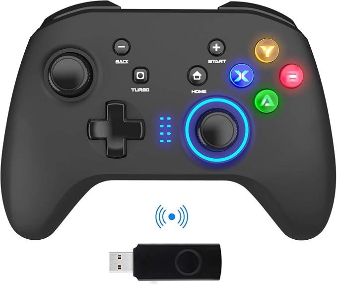 Bimonk Manette Pc Sans Fil Manette Du Controleur De Jeu Filaire Avec Double Vibration Compatible Pour Ps3 Switch Windows 10 8 7 Pc Laptop Tv Box Android Amazon Fr High Tech