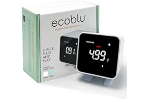 ECOSENSE INC. Ecosense EB100 EcoBlu, Home Radon Detector, Capture & Display Results Every 10 Minutes, Short & Long-Term Continuous Monitoring, Easy to Use