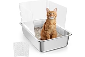 Eosarcu Cat Litter Box Pee Shields, High Sided Litter Box Splash Guard, Seamless Urine Leakage Enclosure for Open Top Litter Pan 14.57×10.63in (3Pcs)- Litter Box Not Included