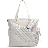 Pickleball Tote Bag for Women with Fence Hook, Quilted Pickleball Bag Holds 3-4 Paddles with Shoe Compartment & Wet Pocket