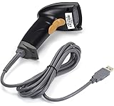 Esup Wired Handheld Automatic Laser USB Barcode Scanner Reader with USB Cable (Black)