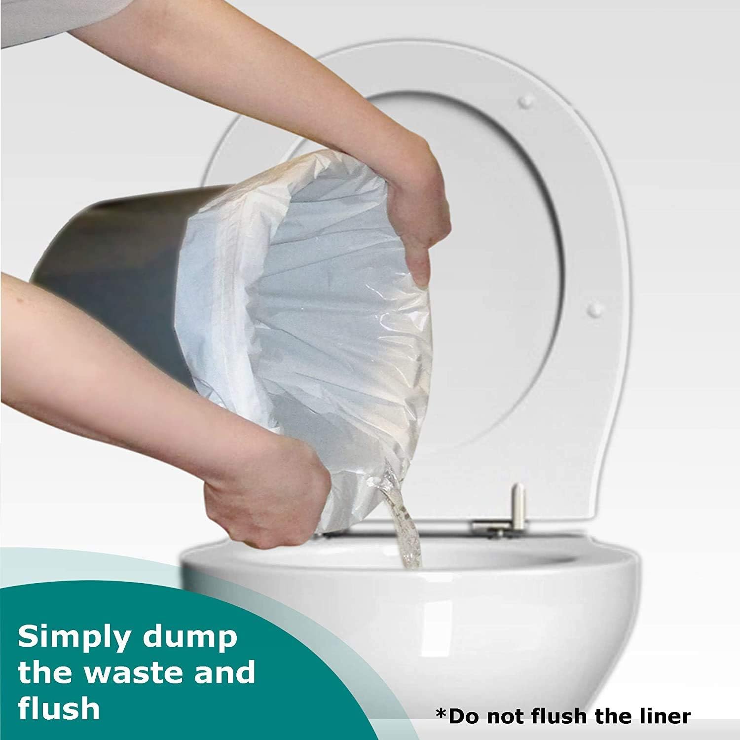 SaniCare Medical Grade Commode Liners - Pack of 50 Thick Disposable Commode Liners - Fits All Standard Bedside Commodes - Eliminates Odors - No Leaks - Never Clean A Commode Again: Health & Personal Care