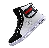 tazimall Mens Round Toe High Top Sneakers Casual