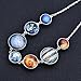 CHARMKING 7 Planet Necklace Sun Moon Galaxy Space Necklace Dangle Planets Solar System Charm Necklace for Women (N-silver)