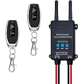 DC 12V-76V Bluetooth Wireless Remote Control Switch,30A Relay Module with Adjustable Delay Timer (5s/2min/10min/30min),IP67 Waterproof Remote Control Relay for Gate,Pump,Garage Door (Black-2)