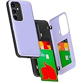 GOOSPERY Magnetic Door Bumper Compatible with Galaxy S25 Case, Card Holder Wallet Easy Magnet Auto Closing Protective Dual Layer Sturdy Phone Back Cover - Purple