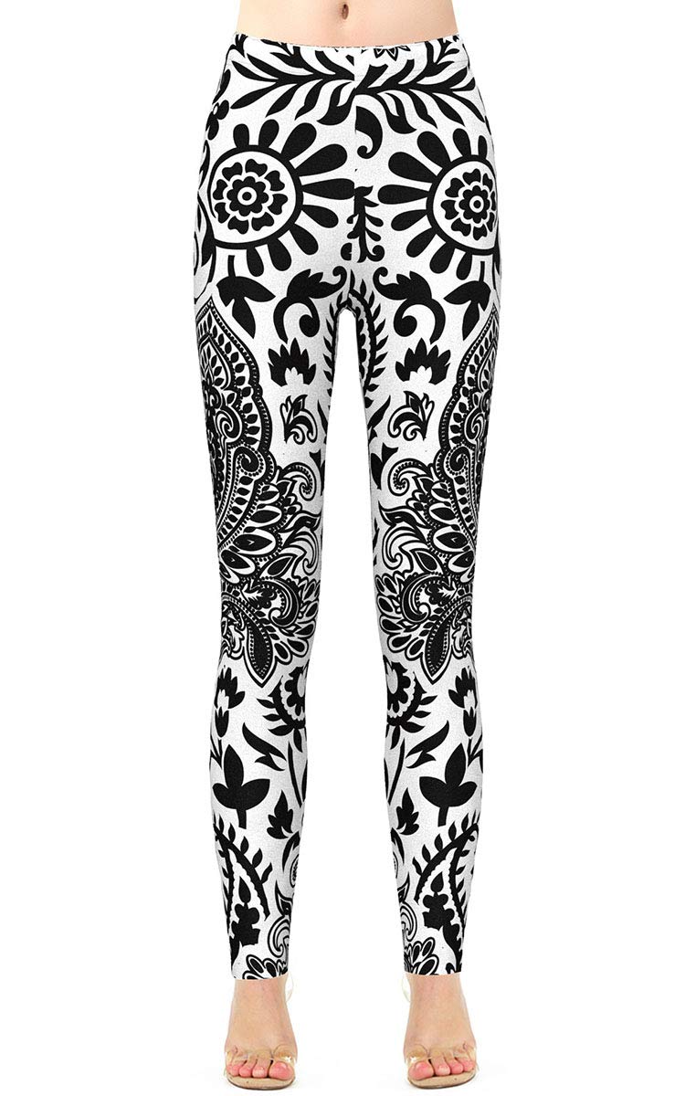 Alaroo Womens Printed Leggings Unique Patterned Brushed Stretchy Pants Workout Yoga Fitness