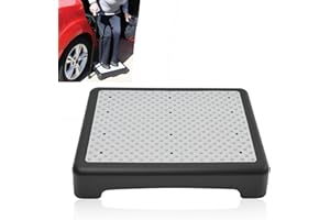 Oumefar Anti Slip Half Step Stool, 400lbs Capacity Stackable Plastic Step Stool for Elderly Mobility, Lightweight Indoor Outd