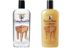 HOWARD Butcher Block Conditioner and Cutting Board Oil, Food Grade Conditioner and Oil, Great for Wooden Bowls and Utensils, Re hydrate your Cutting Blocks, 12 Fl Oz (Pack of 1)