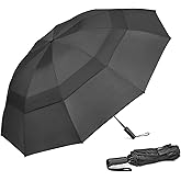 G4Free 42/46/54/62 Inch Large Golf Umbrella Compact Reverse Travel Umbrella 10 Ribs Windproof for Rain Double Canopy Automatic Open Close