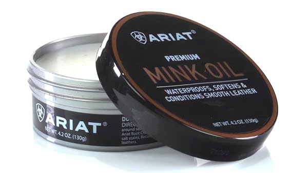 ARIAT MINK OIL PASTE FOR LEATHER AND VINYL, 4.2 OUNCE TIN (130GRAMS)
