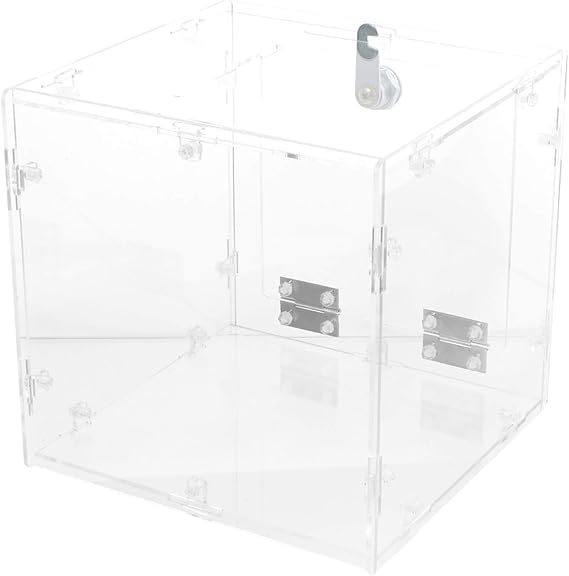 Artibetter - Urna con cerradura (acrílico, 20 x 15 cm), transparente y