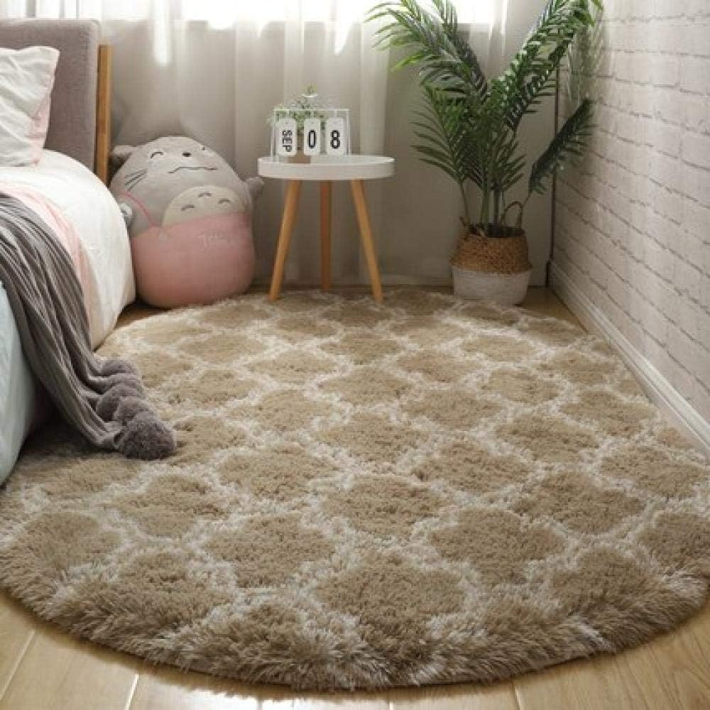NILOVEDE Bedside Thick Oval Gradient Carpet Simple Rug Modern Bedroom Mat Children Crawling Rug