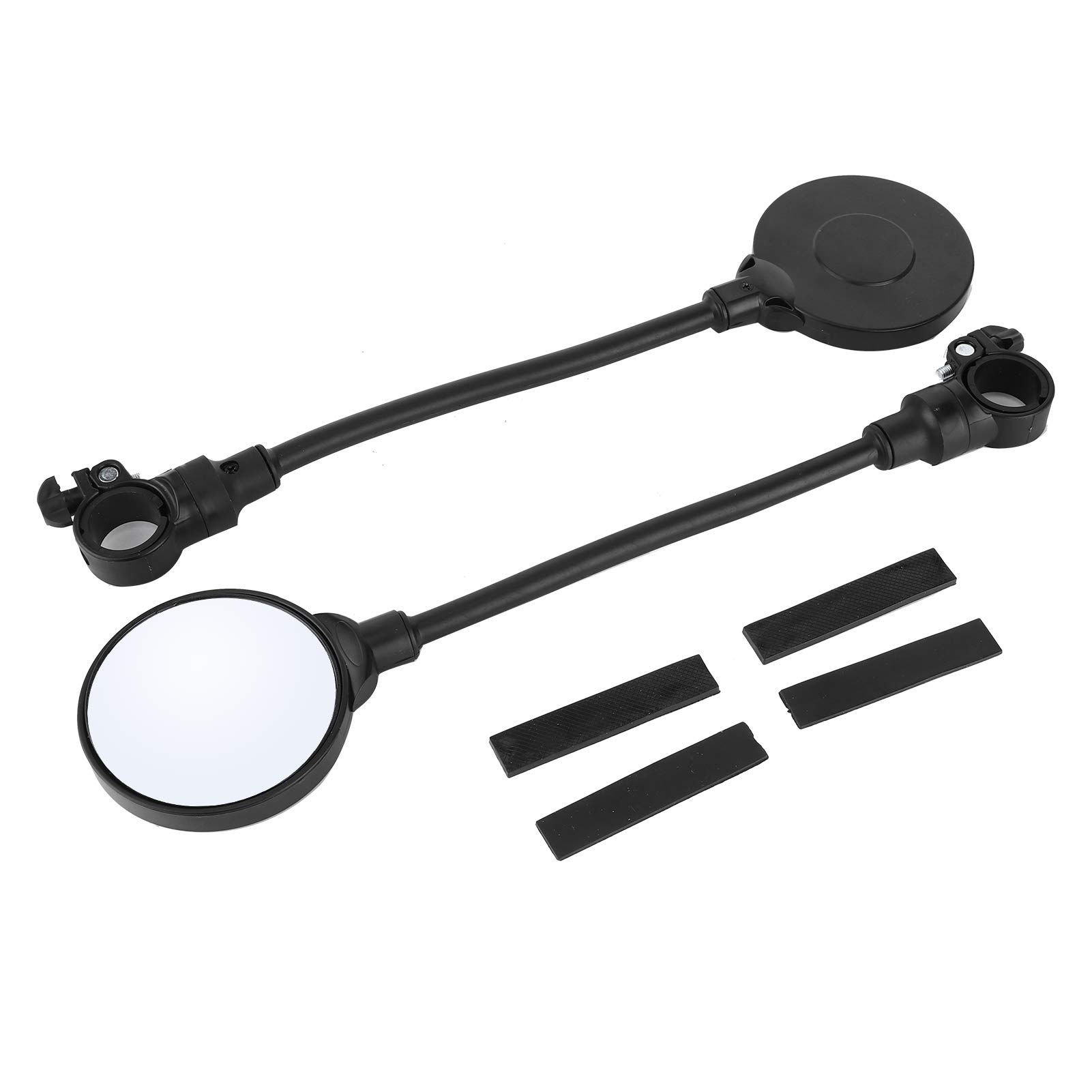Qiilu Motorcycle Rearview Mirrors, Pair Adjustable Handlebar Rearview Mirrors for Mountain Road Bike Electric Motorcycle