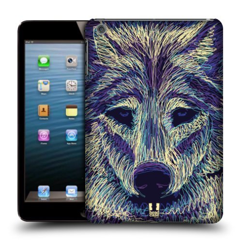 Head Case Designs Wolf Scribble Animal Faces Protective Snap-on Hard Back Case Cover for Apple iPad mini with Retina Display iPad mini 3