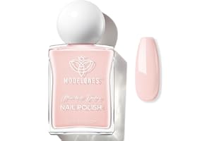modelones Pastel Pink Nail Polish, Light Pale Pink 15 ml Quick Dry Nail Lacquer Strengthener Long Last Shine Fingernail Toe Nail Art DIY Home Travel Manicure Gift for Women Girls 0.5 Fl Oz