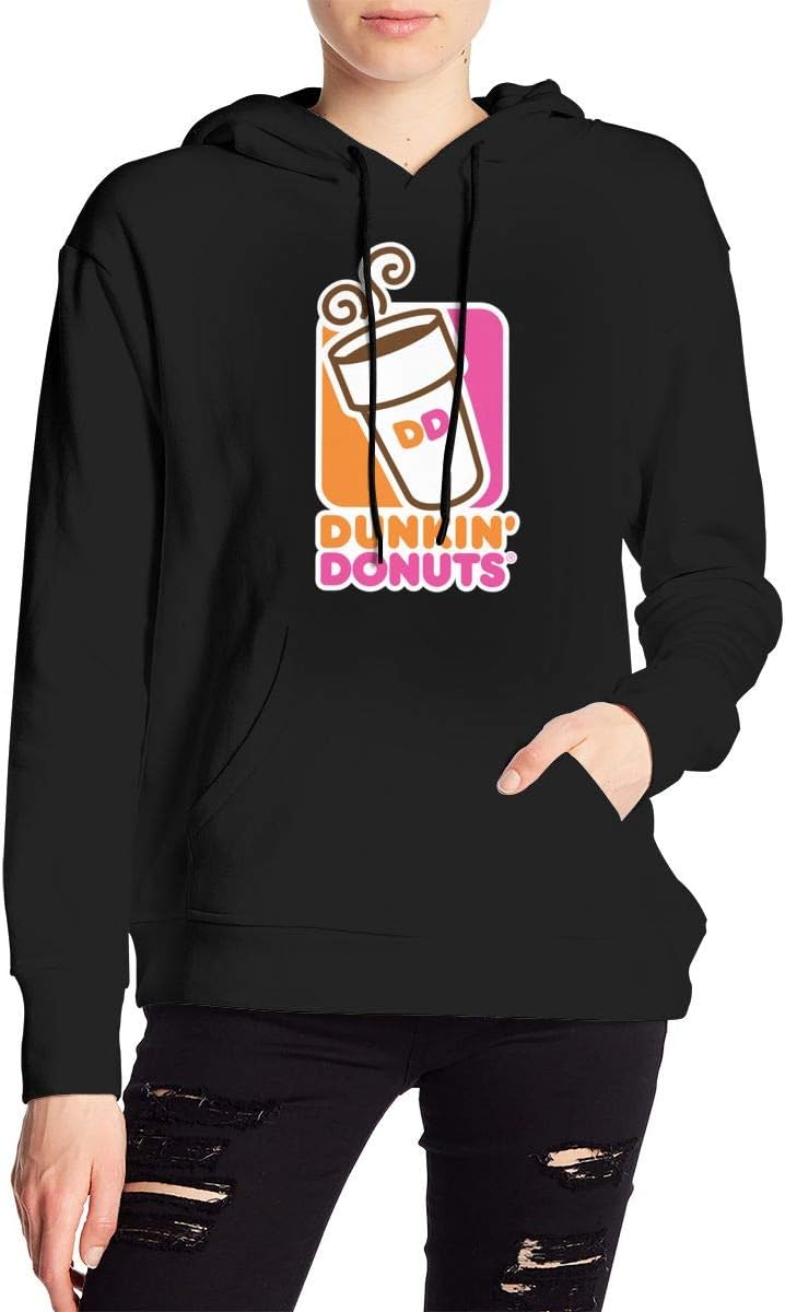 PanChuan Ladies Dunkin Donuts Symbol Drawstring Sweatshirt Casual Sweatshirts