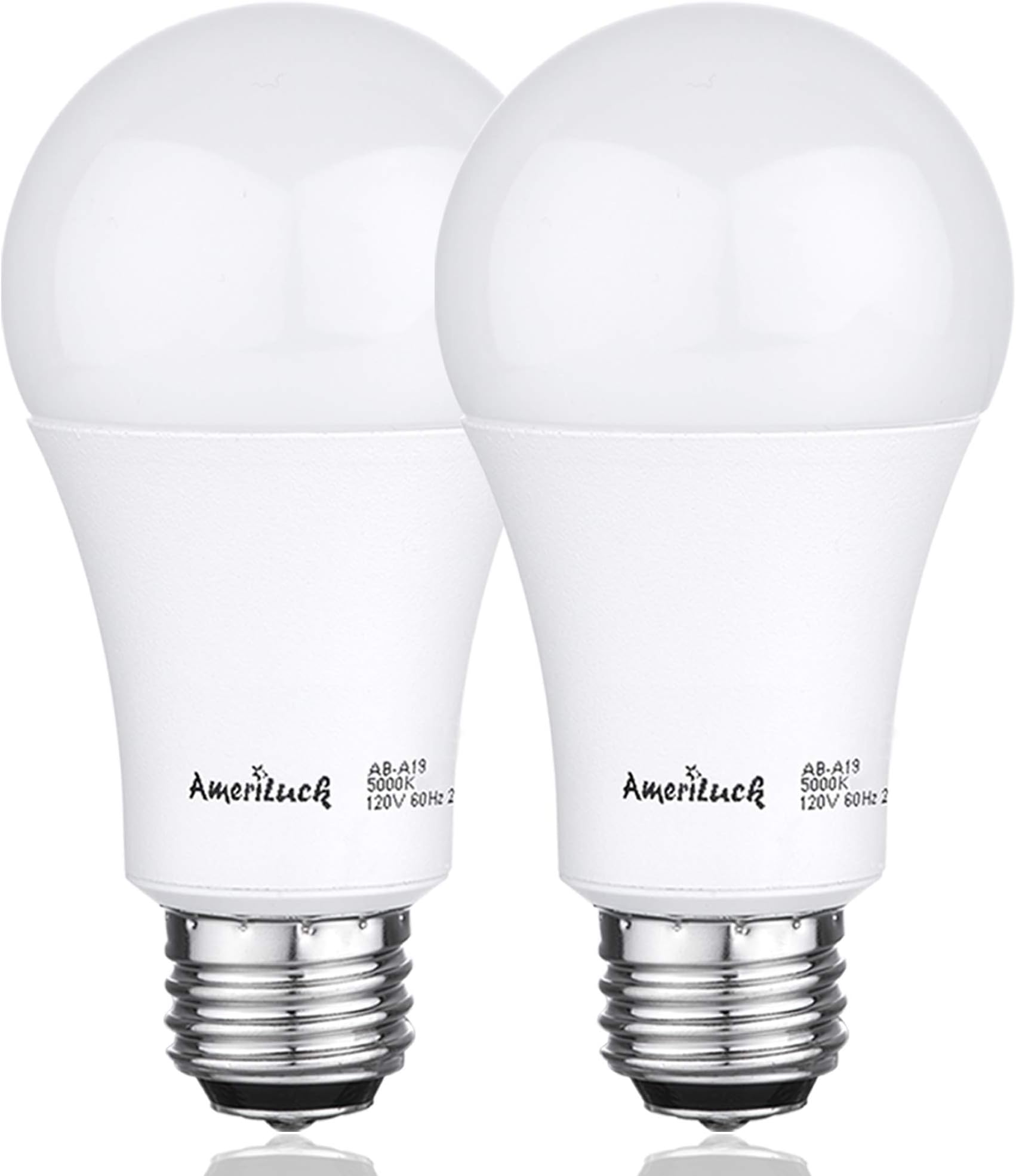 AmeriLuck 100W Equivalent A19 LED Light Bulbs, 15Watts Non-Dimmable 1600LM (3000K | Warm White, 2 Pack)