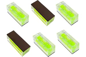 ZUJHPYMI 6Pcs Magnetic Small Bubble Level 10x10x29mm Mini Square Bubble Spirit Levels Leveling Tools