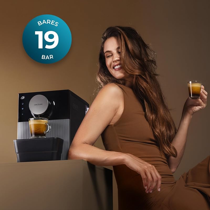 Macchina da Caffè Superautomatica Compatta Cremmaet Cube. 1350W, Sistema Pressatura 10g, Pre-Infusione, 19 Bar, Sistema Thermoblock, 5 Livelli Macinatura, Pannello Controllo Tattile