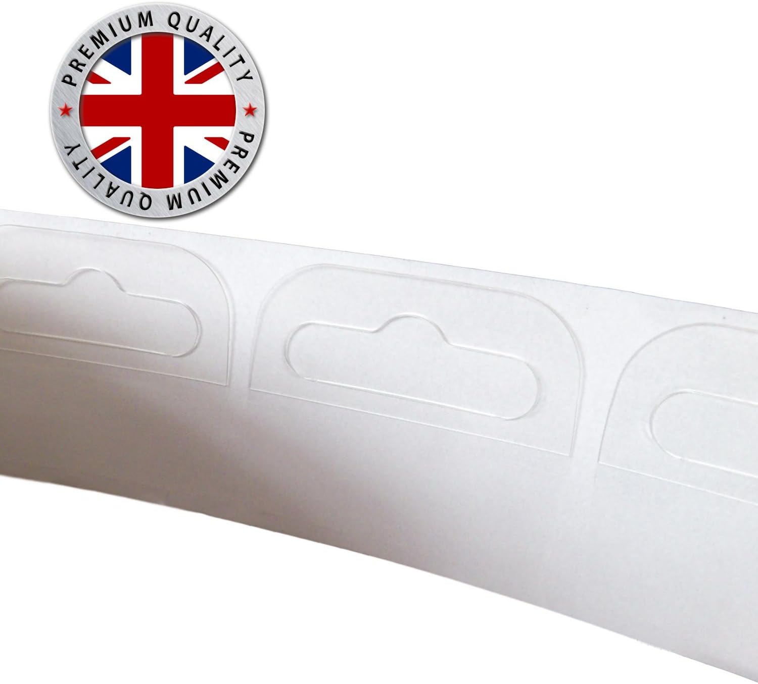 1000 x Self Adhesive Euro Hook/Slot/Hang Tabs 44mm x 36mm-275micron Strong Hang Tab, White, 1000 Hooks - Image 3