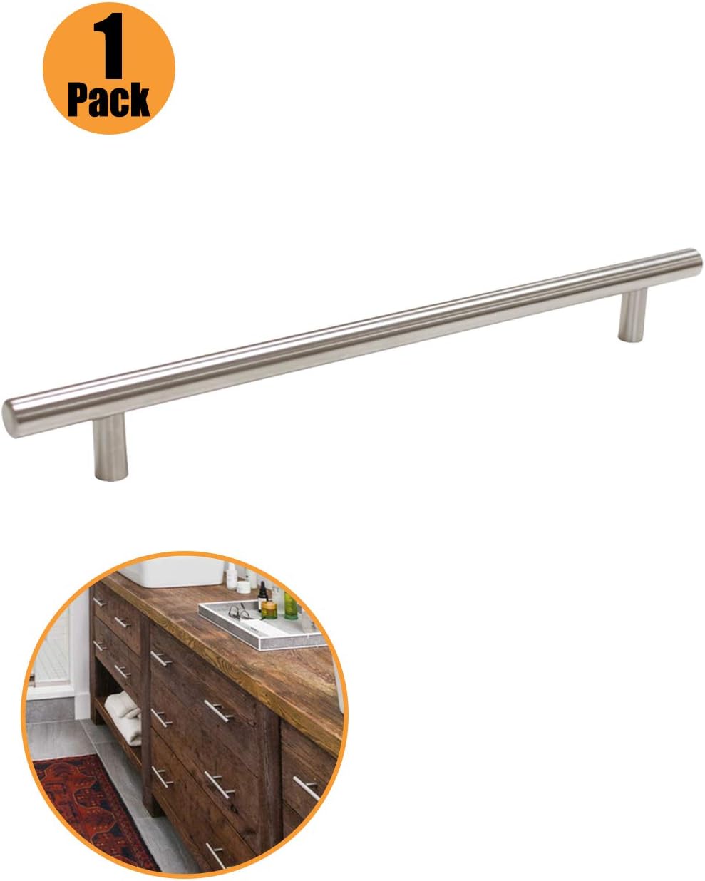 Ferretería Barra en T asas pomos acero inoxidable 9 tamaño 50mm 64mm