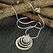 Two Tone 925 Sterling Silver & 14k Gold Filled Graduated Circles Pendant Necklace, 18”
