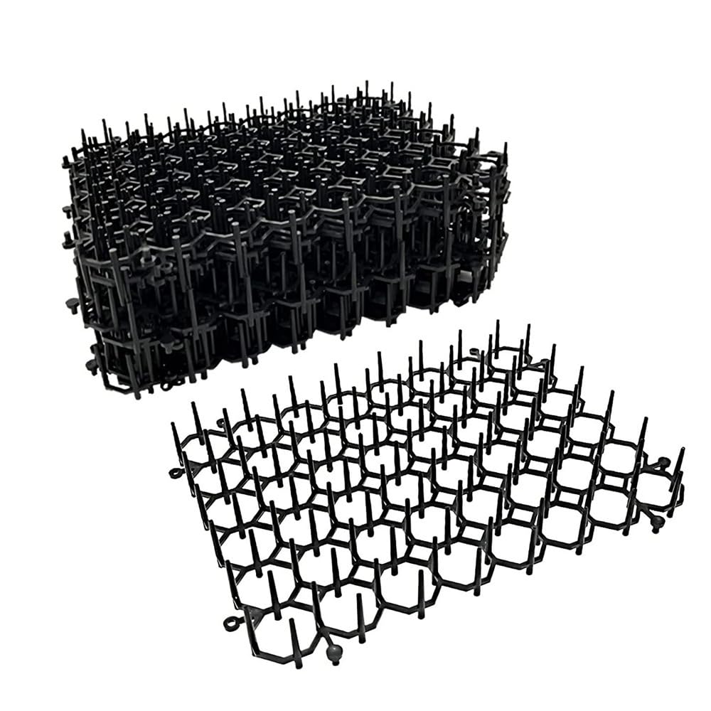 BUYTER12 Pack 8.5 * 6.5 Inch Square Cat Scat Mats with Spikes, Cat Repellent Pads Fence Animal Barrier,Included 12 Pack Staples and 20 Pack Zip Ties (8.5''*6.5'')