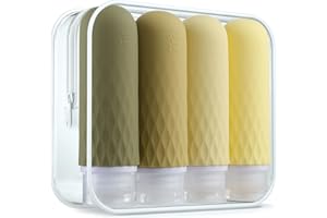 Gemice Travel Size Bottles for Toiletries,Tsa Approved 3oz Portable Travel Bottles, BPA Free Leak Proof Squeezable Travel Size Containers, Travel Accessories for Shampoo Conditioner Lotion (4 Pack)