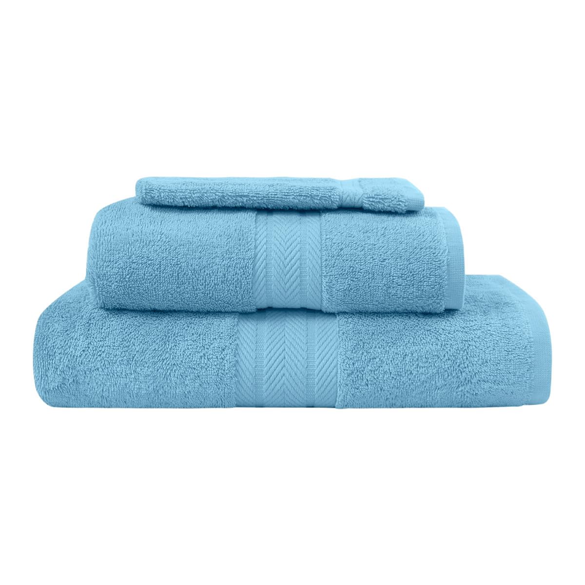 SENSEI La Maison du Coton Luxury 3 Piece Bath Set (1 Bath Towel, 1 Bath Towel, 1 Hand Towel and 1 Glove)