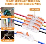 flintronic 34Pcs Wire Connectors 2 Pin Peel-free Push-Type Quick Splice 18-22AWG view 6