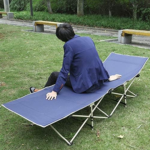 Ckssyao Folding Bed Office Lunch Bed Invisible Bed, Simple Single Bed Bed Siesta Bed Recliner Portable Camp Bed, Suitable for Indoor And Outdoor,Blue