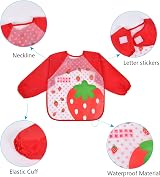 Vicloon 4 Pcs Long Sleeve Baby Bibs Waterproof For Infants 6 Months to 3 Years view 3