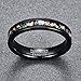 Vakki 4mm 8mm Black Tungsten Rings Inlaid with Crushed Created Opal Wedding Engagement Band for Men Comfort Fit Size 4-12