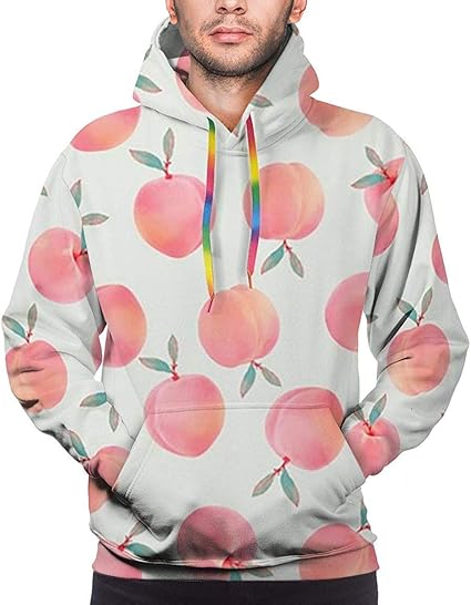 ZQHRS Melocotón Carteras Moda Hombre Pullover Sudadera con Capucha