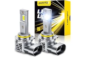 AUXITO Upgraded 9005 LED Headlight Bulbs, 40000LM Per Set 6500K White 900% Brighter Wireless HB3 9005 LED Light Bulb Headlamp