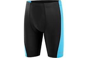 Runhit Boys' Swim Jammers Youth Competitive Swimsuit UPF 50+ Quick Dry Athletic Compression Swimming Shorts