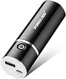 Poweradd Slim2 5000mAh Portable Charger Power Bank with Auto Detect Technology for iPhones, iPods, Samsung Galaxy series Phones (Lightning Cable Not Included) - Black