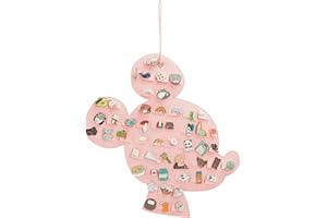 JOYMOMO Hanging Brooch Pin Organizer Enamel Pin Display Cute Cartoon Shape Brooch Pin Display Storage Holder for Brooch Pin(Without Accessories) (pink-mouse)