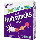 YumEarth Organic Assorted Flavor Fruit Snacks, 0.7oz (Pack of 15) | Snack Packs, Allergy Friendly, Gluten Free, Non-GMO, Vegan, Dye Free