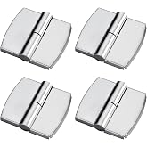4pcs Public Toilet Stainless Steel Hinge,Silver Restroom Partition Hardware Connection Accessories for Shopping malls,Hotels, Bathroom Bathroom Door (Silver,Left Side Hinge)