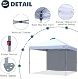 MasterCanopy Durable Ez Pop-up Gazebo 2.5x2.5M White with Sidewall view 4