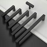 Amerdeco 10 Pack Matte Black 5 Inch Cabinet Pulls Stainless Steel Handles view 2