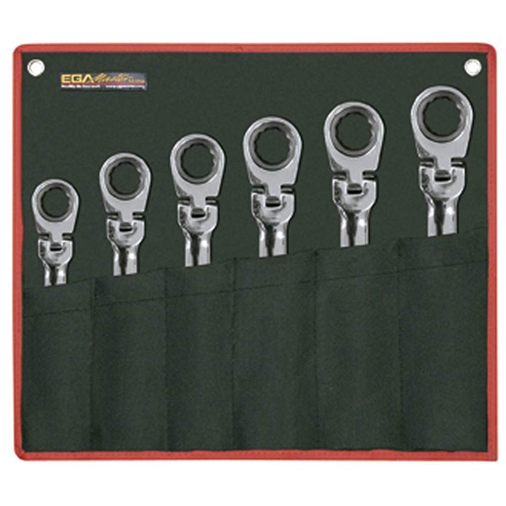 Ega Master 68234 - Set of 6 Pcs. of Classicgear Flexible Gear Joint Wrenches Mirror Polished Chrome Plating