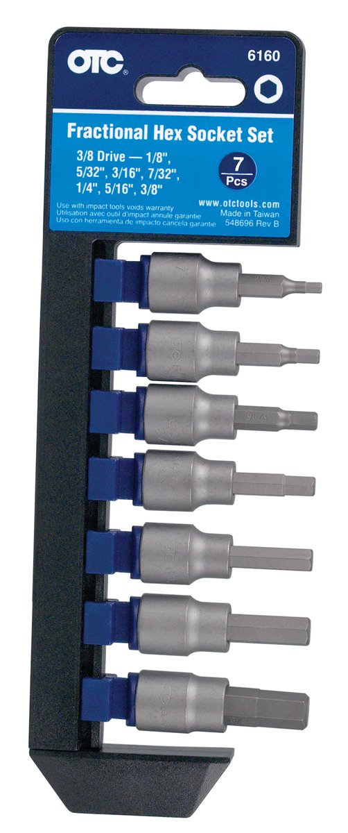 Photo 1 of *ONLY 5 BITS* OTC 6160 3/8" Square Drive Fractional Hex Bit Socket Set - 7 Piece