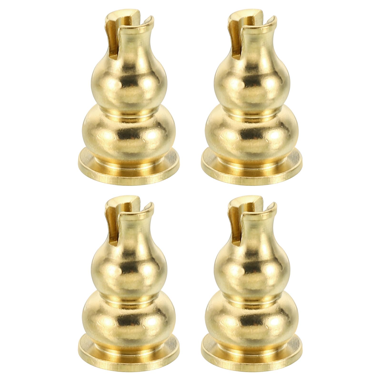 PATIKIL Coil Incense Holder, 4 Pack Brass Incense Burner Stick Holder Incense Stand Base Gourd Type for Yoga Spa Room Home Office, 0.6" Dia. 0.9" Tall